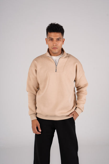 Zipper Melton Sweatshirt سويت شيرت مبطن ميلتون ربع سوسته