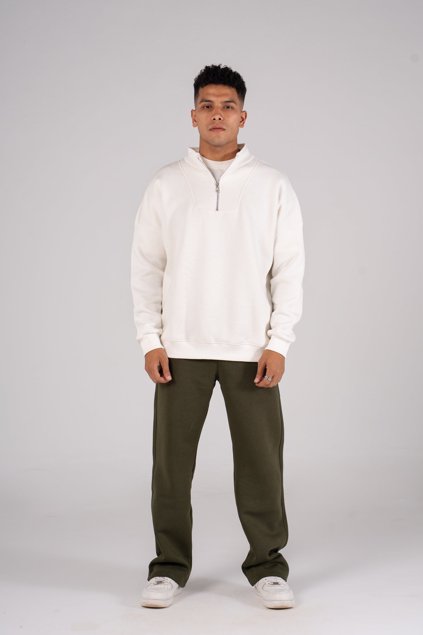 Zipper Melton Sweatshirt