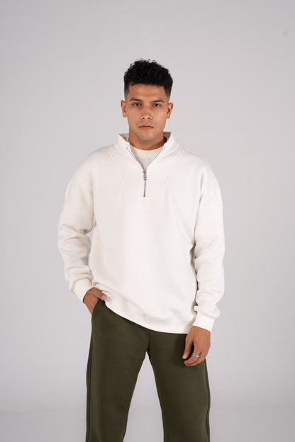 Zipper Melton Sweatshirt