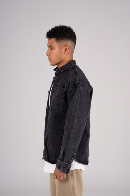 Front Pocket Denim Shirt - قميص جينز بجيب امامي
