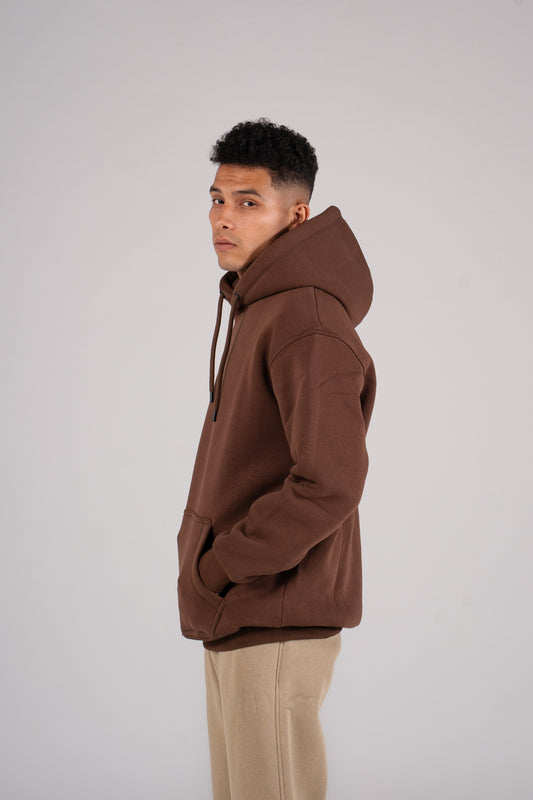 Brown Plain Melton Hoodie -  هودي ميلتون سادة