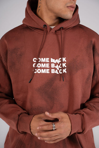 Brick Brown Tie Dye Melton Hoodie - هودي ميلتون بطبعة