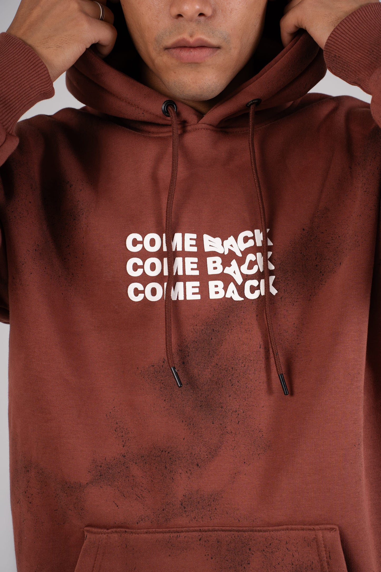 Brick Brown Tie Dye Melton Hoodie - هودي ميلتون بطبعة