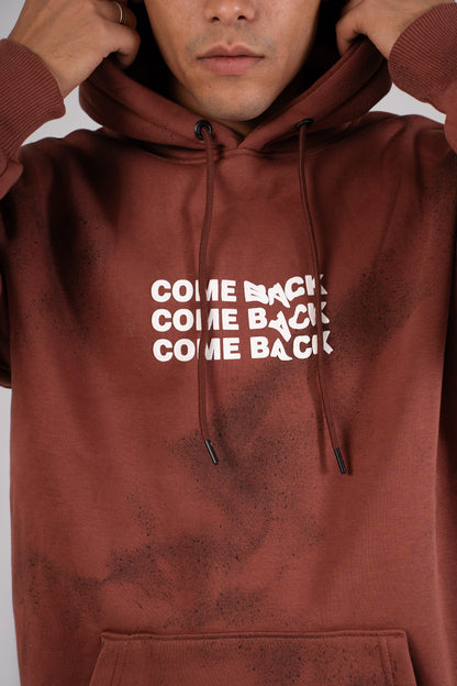 Brick Brown Tie Dye Melton Hoodie - هودي ميلتون بطبعة