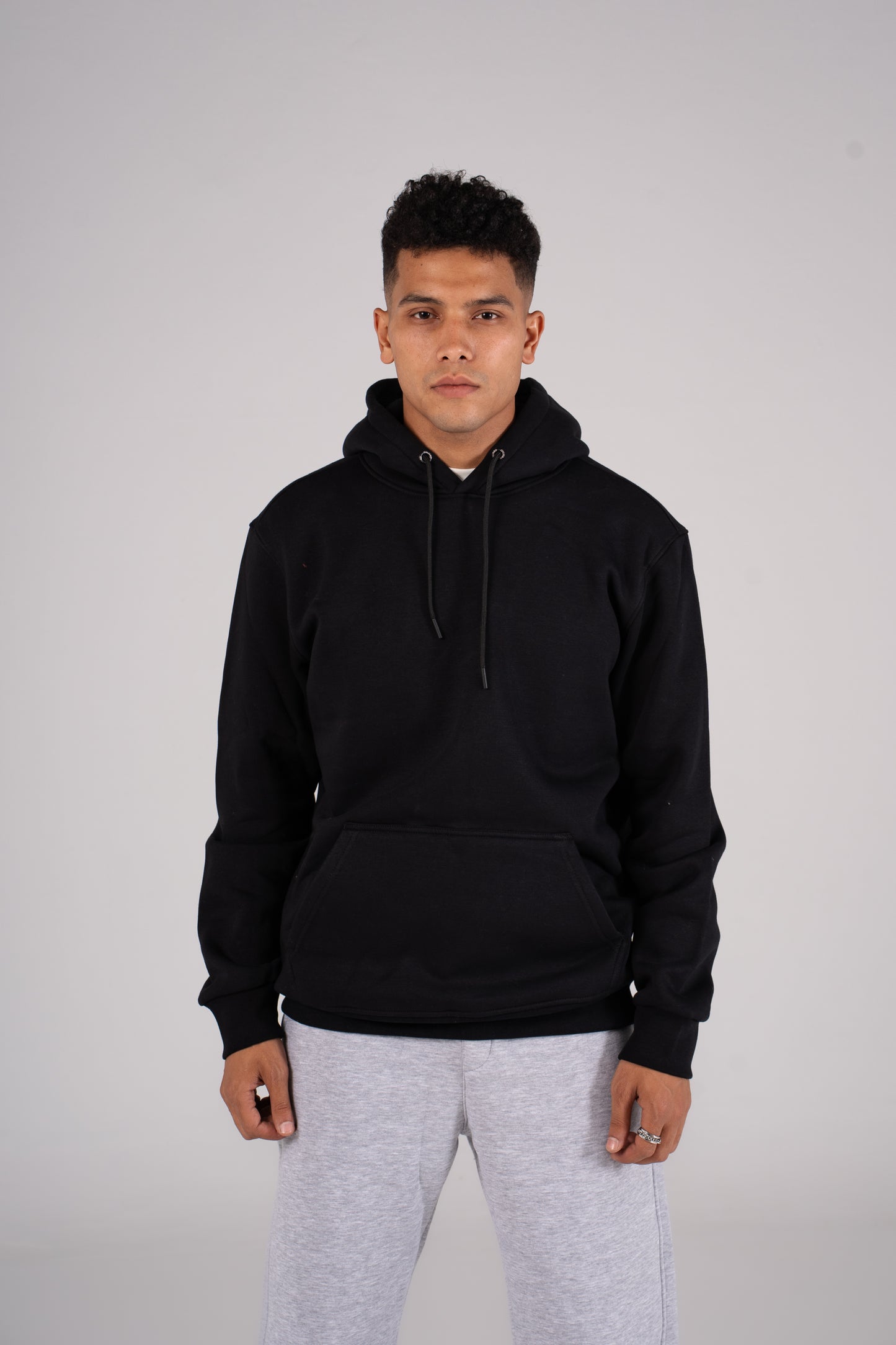 Black Plain Melton Hoodie - هودي ميلتون سادة