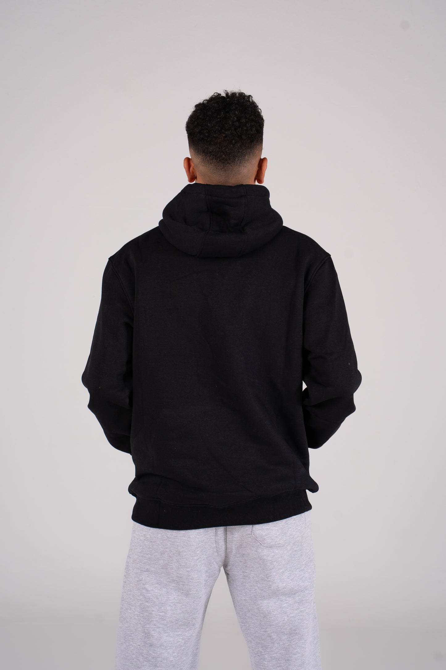 Black Plain Melton Hoodie - هودي ميلتون سادة