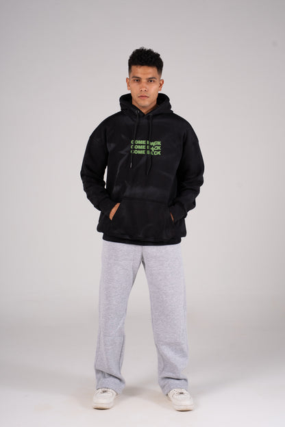 Black Tie Dye Melton Hoodie -  هودي ميلتون بطبعة