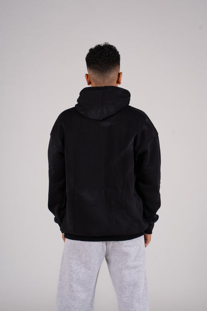 Black Tie Dye Melton Hoodie -  هودي ميلتون بطبعة