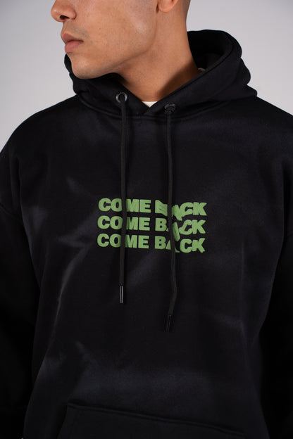 Black Tie Dye Melton Hoodie -  هودي ميلتون بطبعة