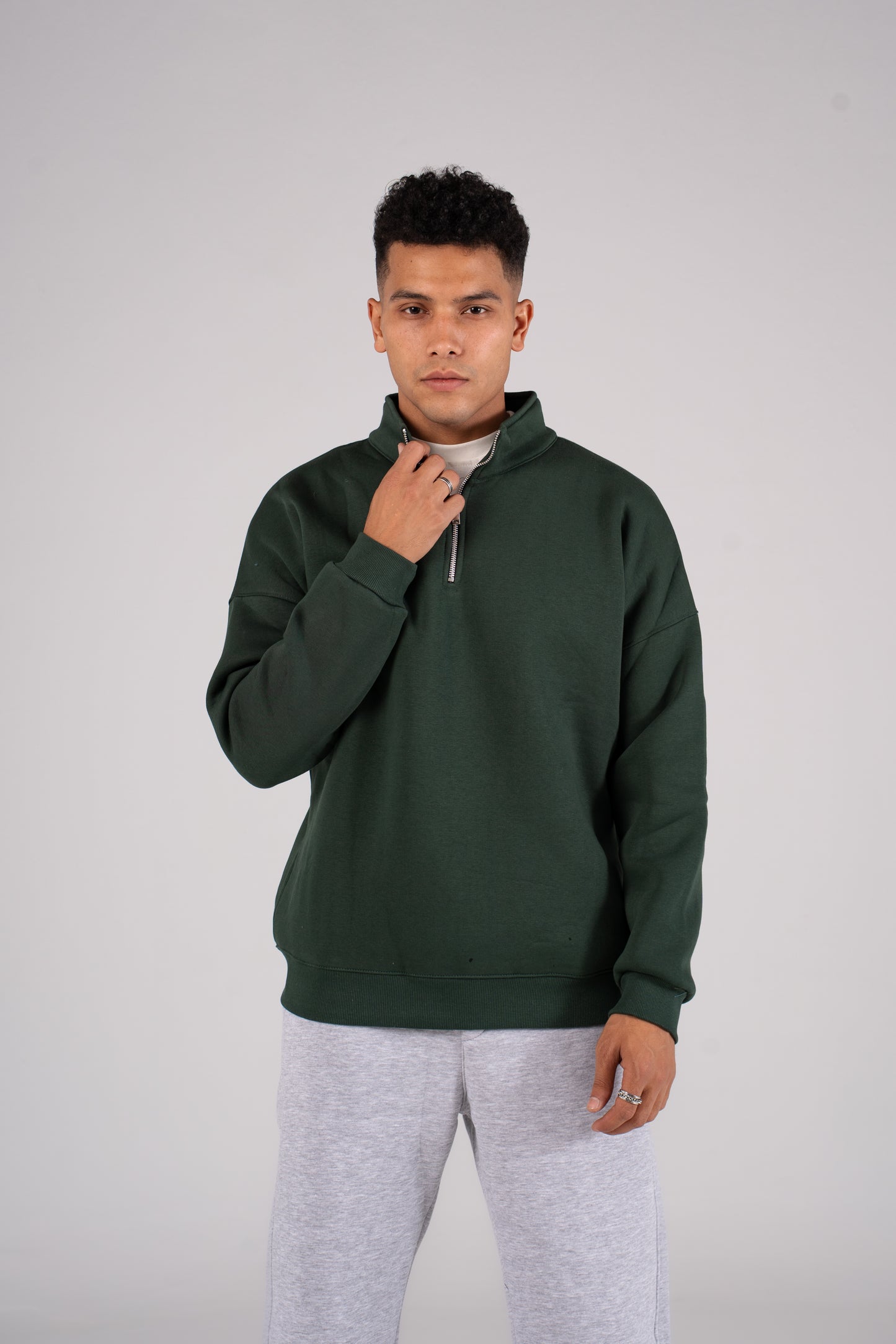 Zipper Melton Sweatshirt -  سويت شيرت ميلتون ربع سوستة