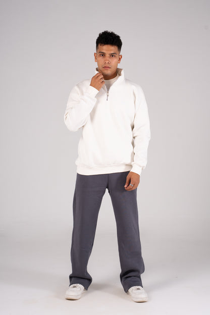 Zipper Melton Sweatshirt سويت شيرت مبطن ميلتون ربع سوسته