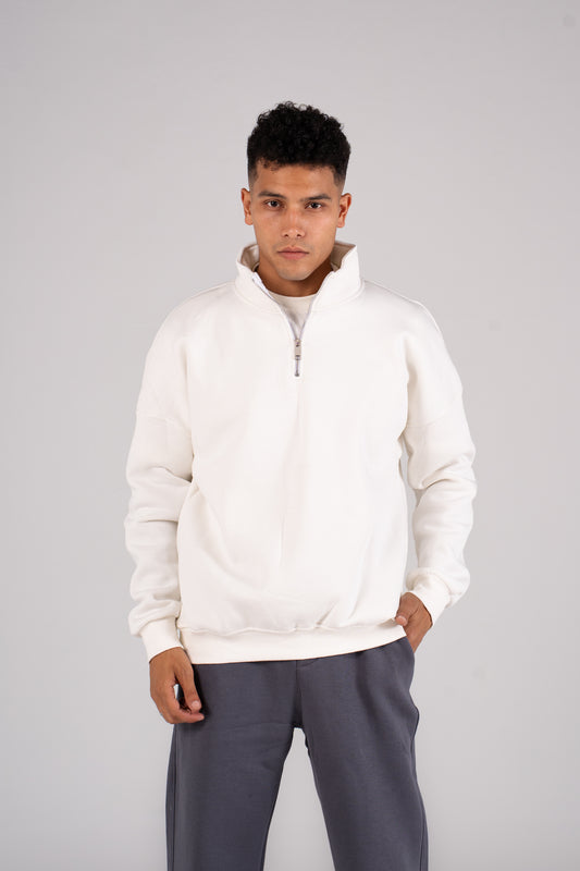 Zipper Melton Sweatshirt سويت شيرت مبطن ميلتون ربع سوسته