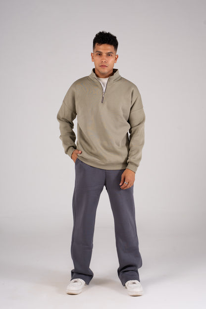 Zipper Melton Sweatshirt سويت شيرت مبطن ميلتون ربع سوسته