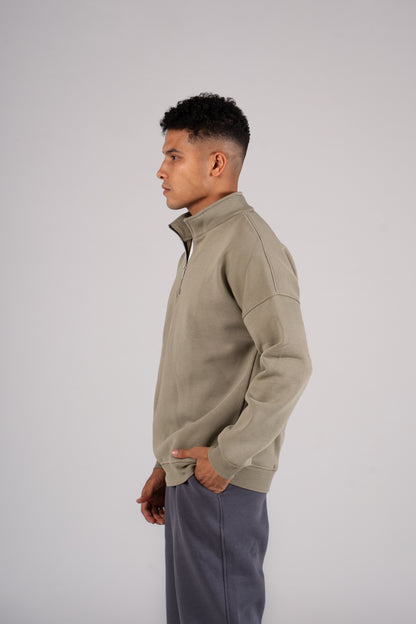 Zipper Melton Sweatshirt سويت شيرت مبطن ميلتون ربع سوسته