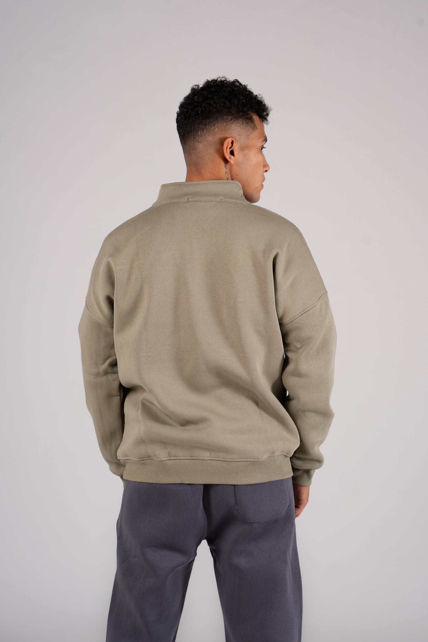 Zipper Melton Sweatshirt سويت شيرت مبطن ميلتون ربع سوسته