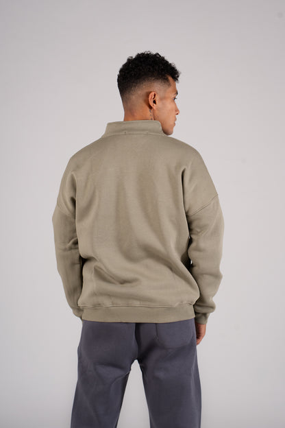 Zipper Melton Sweatshirt سويت شيرت مبطن ميلتون ربع سوسته