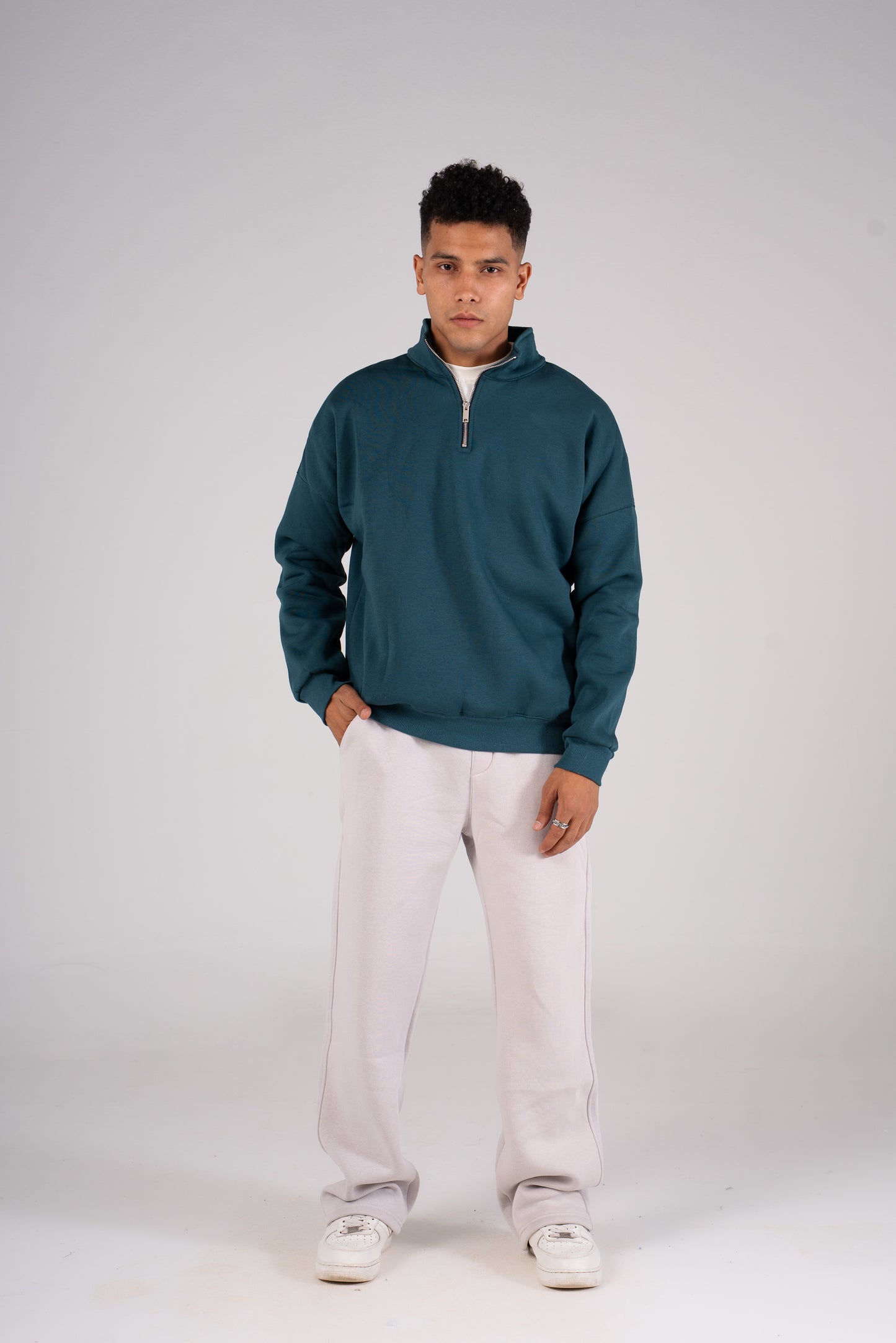 Zipper Melton Sweatshirt سويت شيرت مبطن ميلتون ربع سوسته