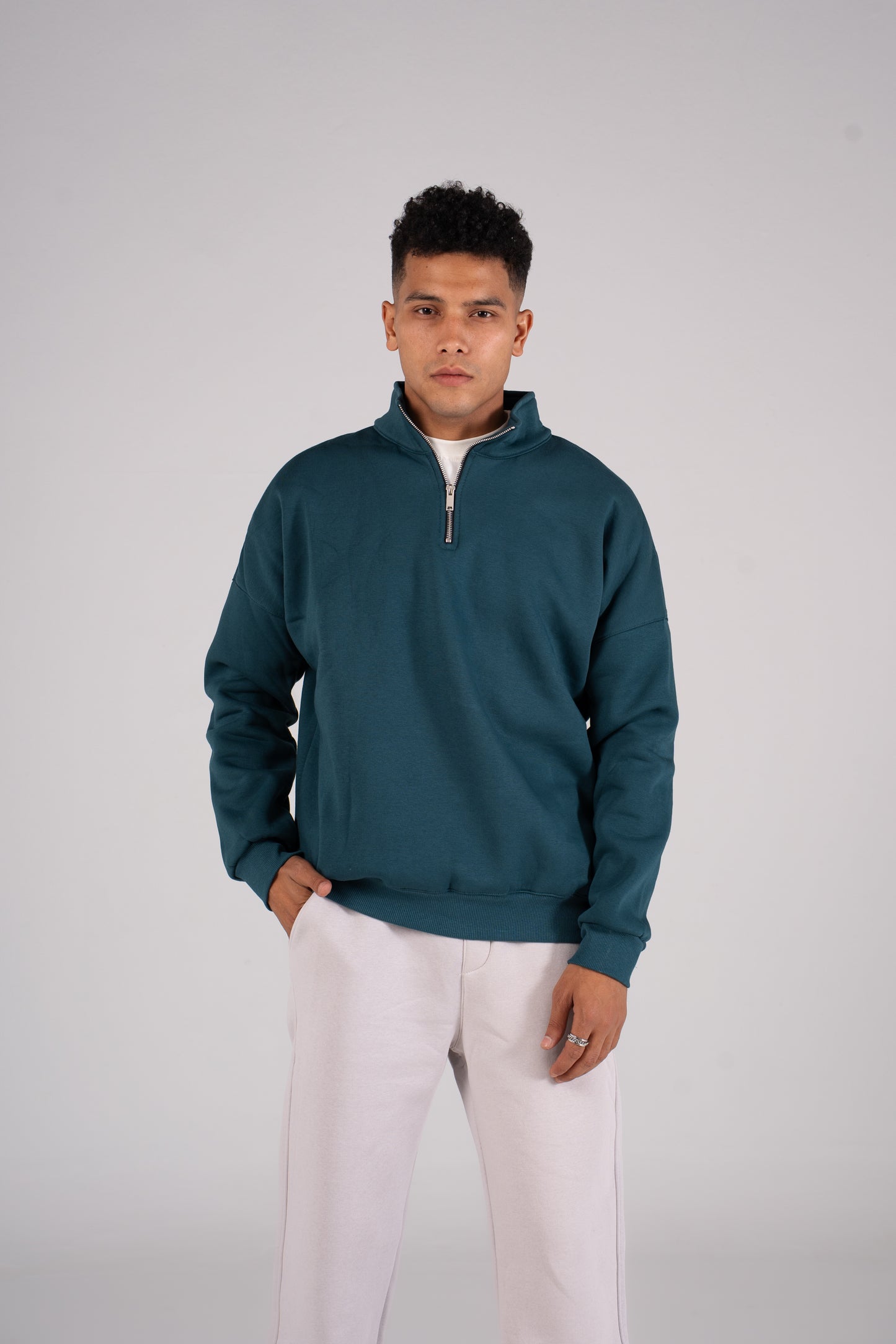 Zipper Melton Sweatshirt سويت شيرت مبطن ميلتون ربع سوسته