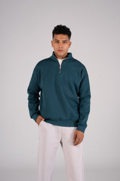 Zipper Melton Sweatshirt سويت شيرت مبطن ميلتون ربع سوسته