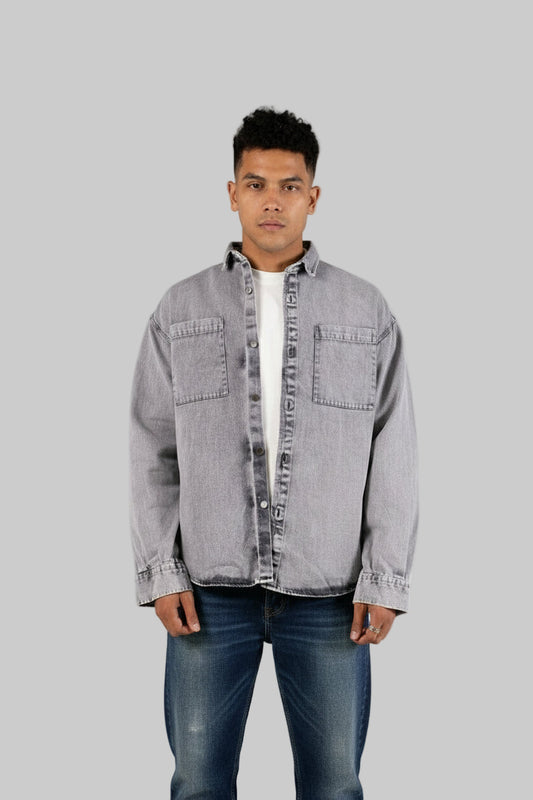 Front Pocket Denim Shirt - قميص جينز بجيب امامي