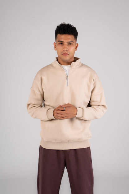 Zipper Melton Sweatshirt سويت شيرت مبطن ميلتون ربع سوسته
