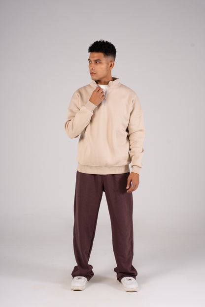 Zipper Melton Sweatshirt سويت شيرت مبطن ميلتون ربع سوسته