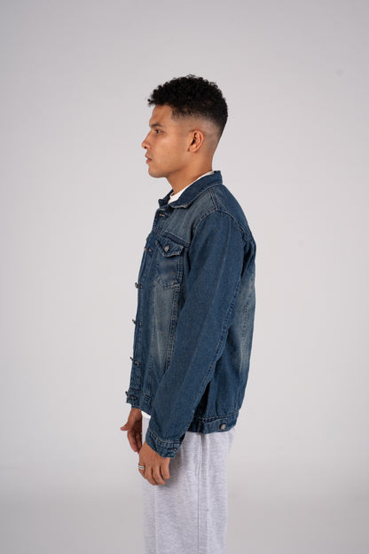 Front Pocket Denim Jacket- جاكيت جينز بجيب امامي