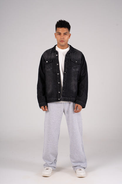 Front Pocket Denim Jacket- جاكيت جينز بجيب امامي