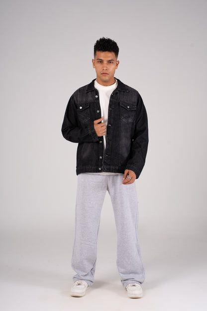 Front Pocket Denim Jacket- جاكيت جينز بجيب امامي