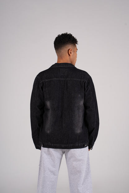 Front Pocket Denim Jacket- جاكيت جينز بجيب امامي