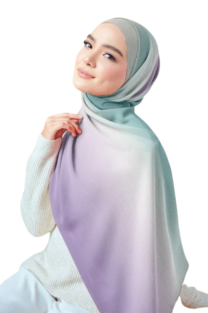 Gradient Chiffon Crepe Scarf