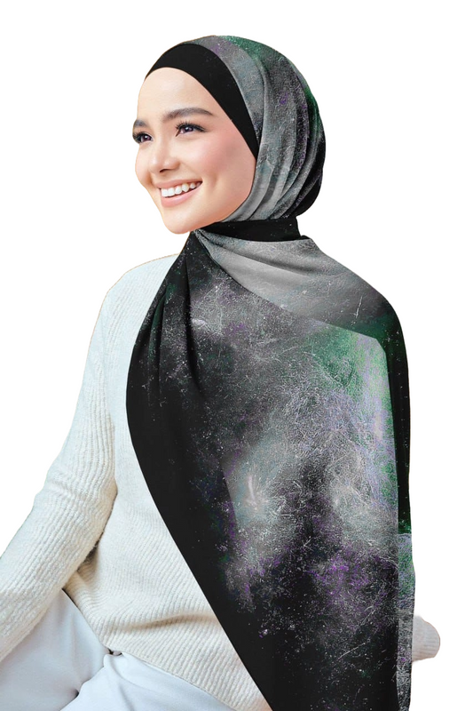 Galaxy Printed Chiffon Crepe Scarf