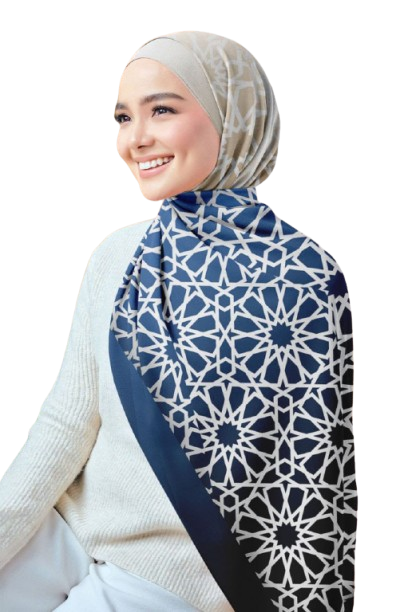 Arabic Printed Chiffon Crepe Scarf