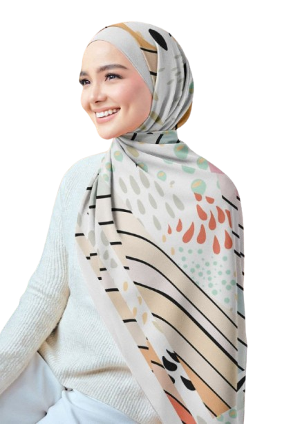 Printed Chiffon Crepe Scarf