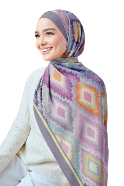 Flocked Printed Chiffon Crepe Scarf