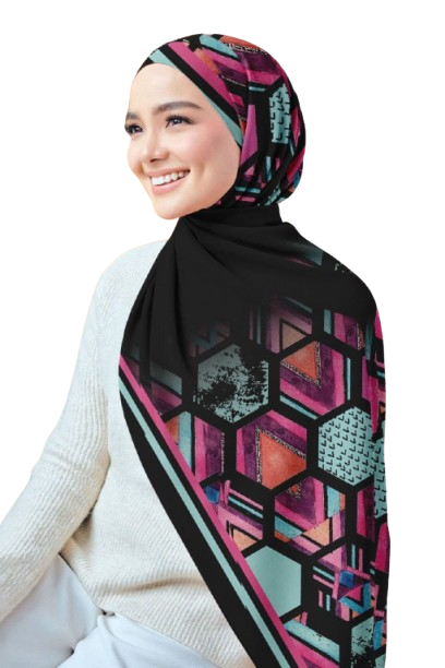 Printed Chiffon Crepe Scarf