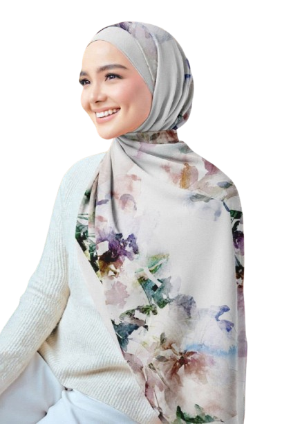 Fade out Printed Chiffon Crepe Scarf