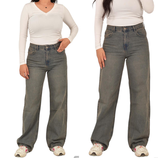 Wide Leg Oversized Dusty Jeans