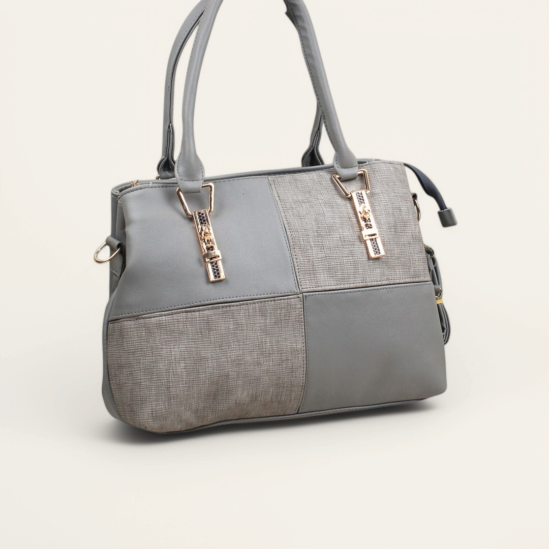 Gray Durable Handbag with Strap