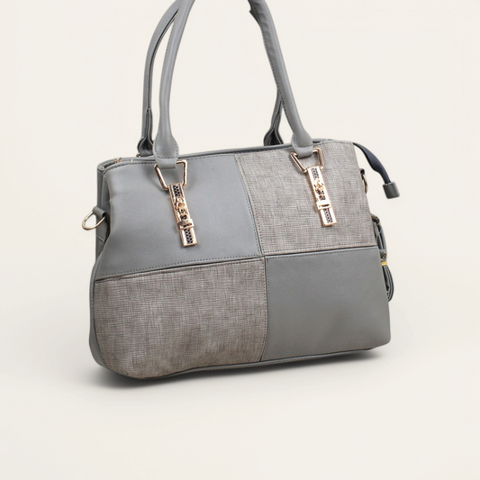 Gray Durable Handbag with Strap