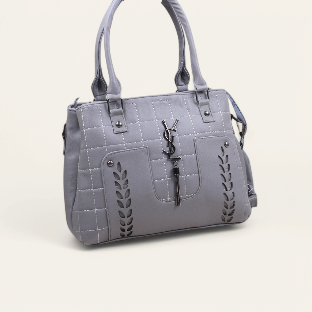 Gray Trendy Handbag with Strap
