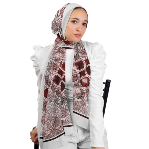 Printed Chiffon Crepe Scarf