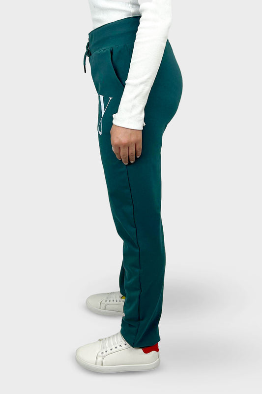 Okoye Petrol Elastic Waist & Side Pockets Sweatpants