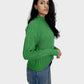 Green High Hip Ribbed Pullover