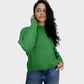 Green High Hip Ribbed Pullover