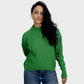 Green High Hip Ribbed Pullover