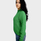 Green High Hip Ribbed Pullover