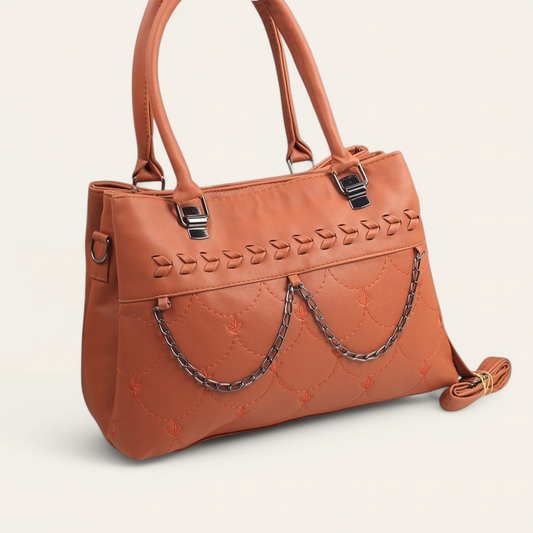Havana Handbag Decorated with Chain