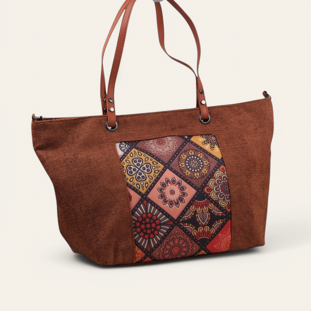 Havana Fabric Shoulder Bag with Colorful Pattern