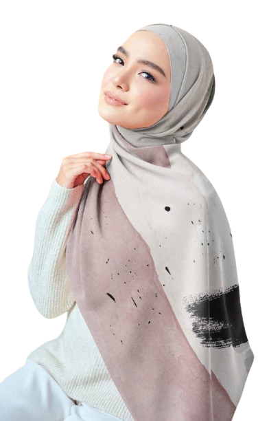 Tri-Tone Printed Chiffon Crepe Scarf